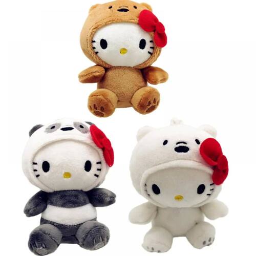 10Cm Anime Kawaii Plush Toy Bow Kitty Kt Cos Brown Bear Whit
