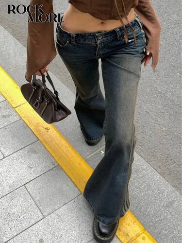 Rockmore Vintage Jeans for Women aesthetic Low Rise Flare Pa