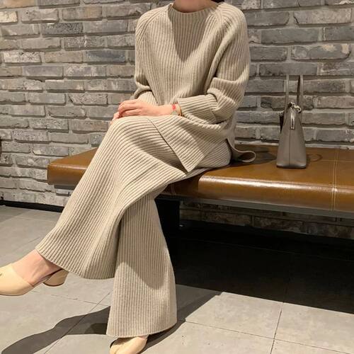 Home Wear Autumn Winter 2 Pieces Women Sets Knitted Tracksui