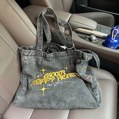 Crossbody Bags For Women Casual Denim Bags embroidery Female