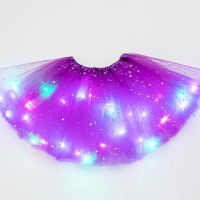 LED Glowing Light Kids Girls Princess Tutu skirts Children C