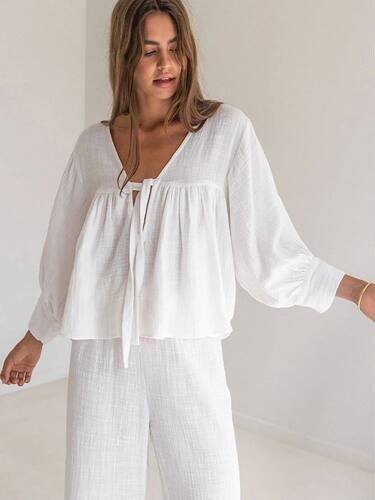 Linad Cotton 2 Piece Sets Women's Nightwear Three Quarter Sl