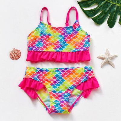 2~12Y Toddler Baby Girls swimsuit Ruffle style Girl Swimwear