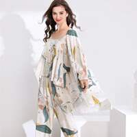 Cotton Viscose Ladies Three-piece Pajamas Set Women Spring a thumbnail 4