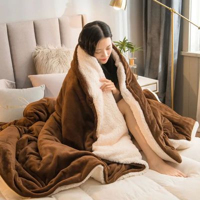 Thick Winter Bed Blankets Wool Blanket For Living Room Warm