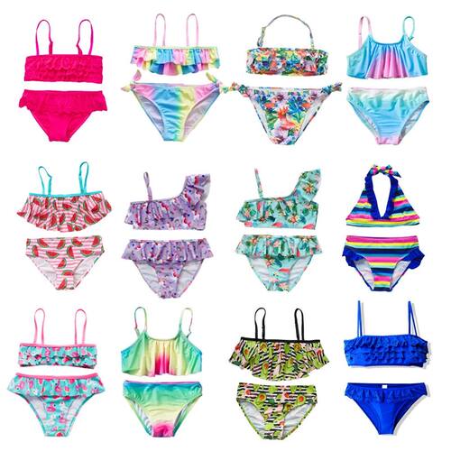 3-14Years Girl Swimsuit Two Pieces Children's Swimwear Swim