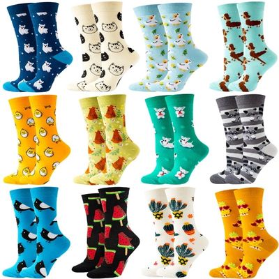 Cute Women Socks Cartoon Animal Food Fruit Socks  Kawaii Fun