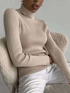 Women Sweaters Autumn 2024 Thick Turtleneck Winter War Basic