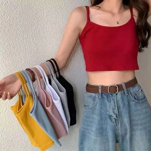 New Fashion Women Black Gray Sexy Solid Camis Crop Top Femal