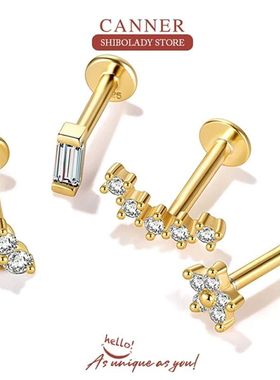 CANNER 1PC Multi Size White Zircon Blue Eye Earring For Wome