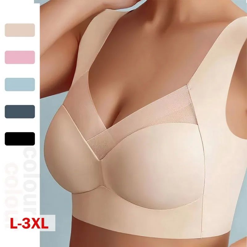 Seamless Women's Bras Large Size Top Female Support Show Sma - 实物图
