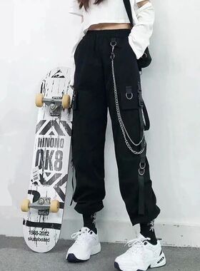 Women Cargo Pants  Harem Pants Fashion Punk Pockets Jogger T