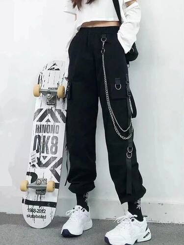 Women Cargo Pants  Harem Pants Fashion Punk Pockets Jogger T