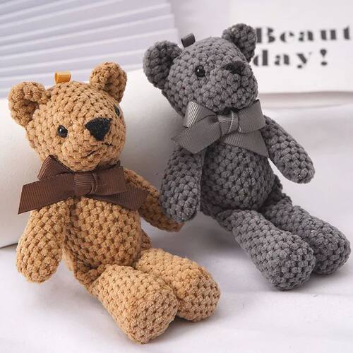 15CM Bear Stuffed Plush Toys Baby Cute Dress Key pendant Pen