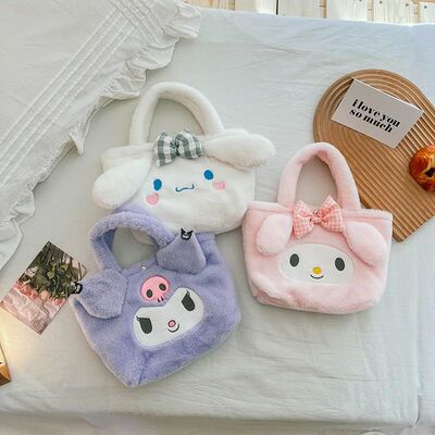 Kawaii  Kitty Sanrio Plush Bag Anime Kuromi Plushie Backpack