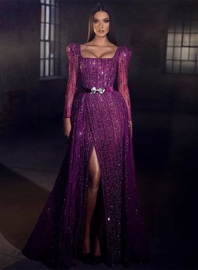 Serene Hill Luxury Dubai Fuchsia Evening Dresses for Women W