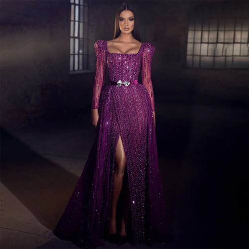 Serene Hill Luxury Dubai Fuchsia Evening Dresses for Women W