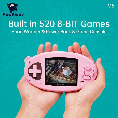 POWKIDDY V5 2.8-Inch Screen Built-in 520 8-Bit Video Game Co