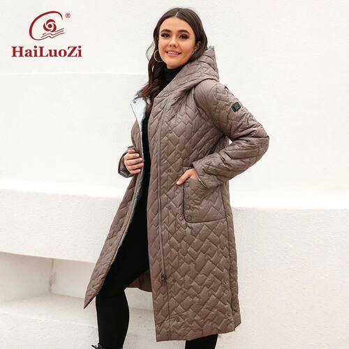 HaiLuoZi New Spring Jacket For Women 2022 Long Female Coat W