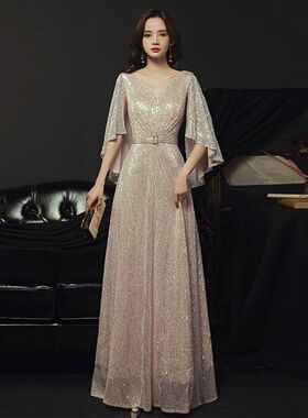 Prom Dresses V-Neck Floor-Length Dresses Woman Party Night A