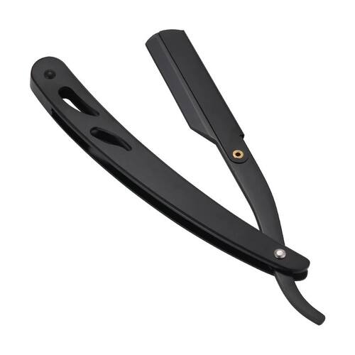 Men Shaving Barber Tools Hair Razor and Blades Antique Black