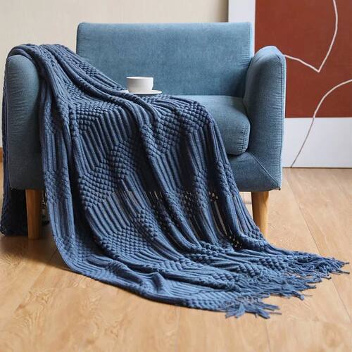 Inya Navy All Throw Blanket for Couch Sofa Bed Decorative Kn