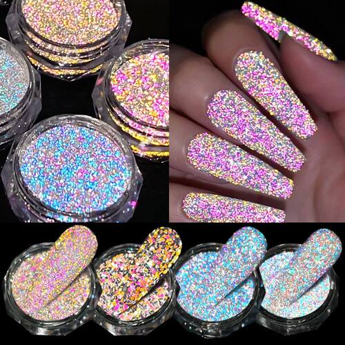 Reflective Nail Art Powder Glitter Nails Super Shinning Crys