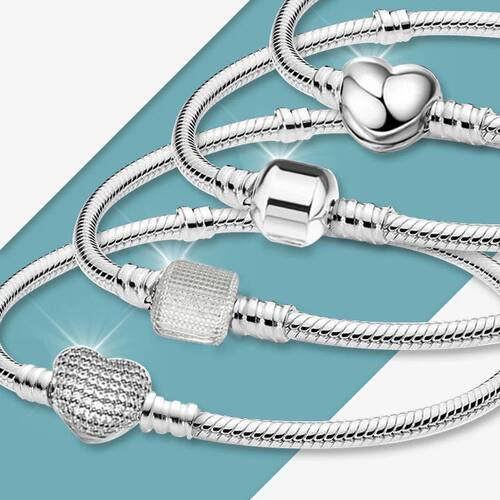 High Quality Original Sterling Silver Plated Snake Chain DIY