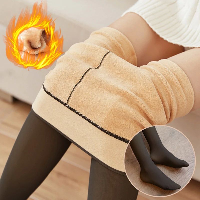 2024 Winter Woman Pantyhose Translucent Wool Sock Pants Wint