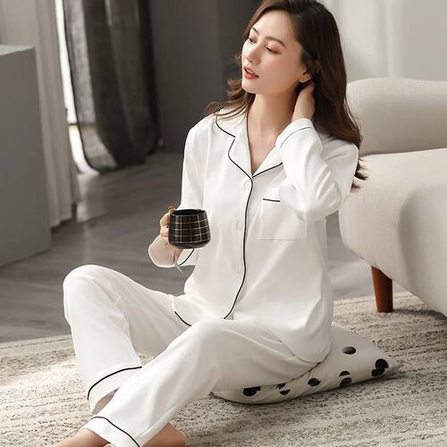 Fine Cotton Pajamas for Women PJ Full Sleeves Pijama Mujer I