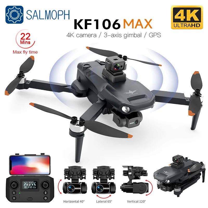 KF106 / KF106MAX 4K Professional Drone HD Camera GPS 5G WIFI 智能设备 智能飞行 原图主图