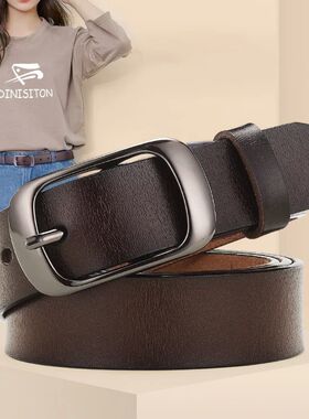 DINISITON New Women Genuine Leather Belt For Female Strap Ca