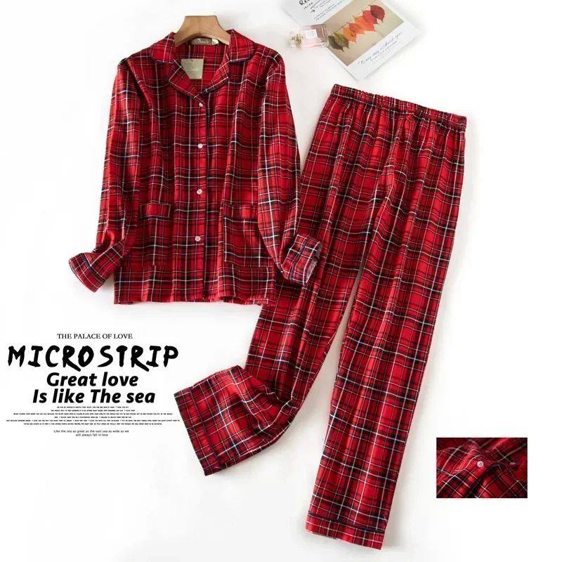 Women's Pajamas Plus Size S-XXXL Clothes Ladies Flannel Cott