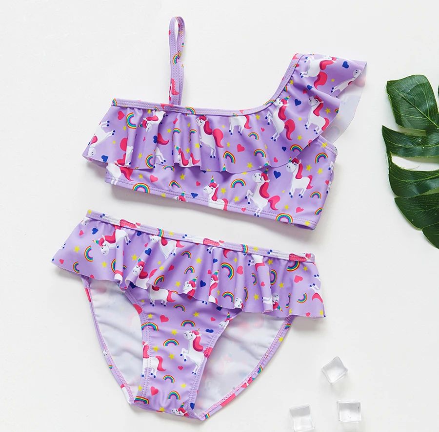3-16Y Unicorn Two-piece Grils Swimwear 2022 High Quality Chi - 实物图