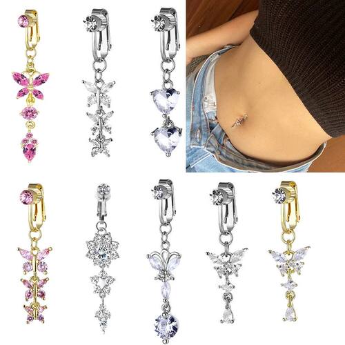 Faux Fake Belly Butterfly Fake Belly Piercing Butterfly Clip