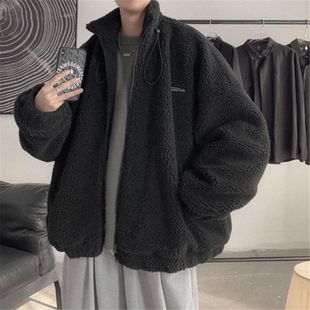 Leisure Warm Outerwear Wool Lamb Men for Coats Winter 2023