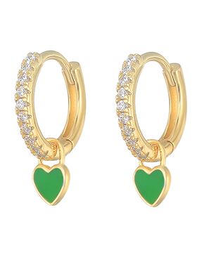 925 Silver Huggie Heart Hoop Earrings for Women Geometric Lo