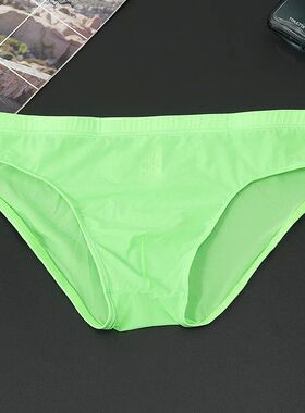Men Underwear 10 Colors  Ice Silk Briefs Sexy Transparent  U