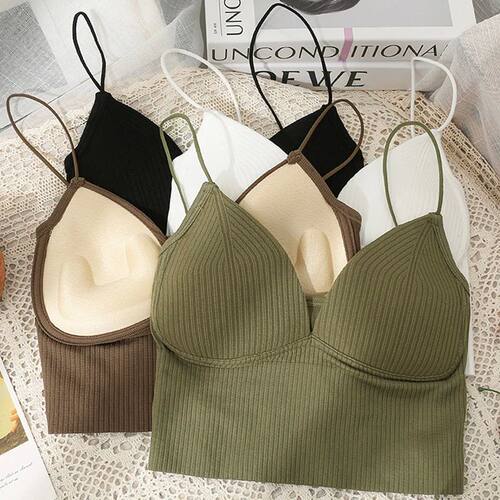 Seamless Crop Top Women Underwear Wire-Free V-Shaped Camisol