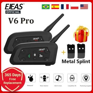 EJEAS V6 PRO Bluetooth Motorcycle Helmet Intercom Headset wi