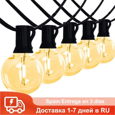 G40 Globe Outdoor LED String Lights Plastic Shatterproof Bul