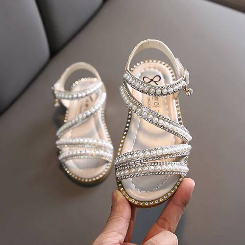Summer Girls Shoes Bead Mary Janes Flats Fling Princess Shoe