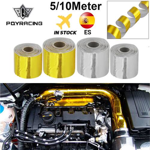 A Gold 2'' Thermal exhaust Tape Air Intake Heat Insulation S