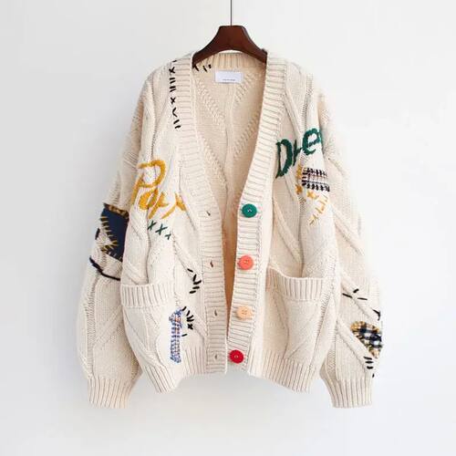 Autumn Winter Women Cardigan Warm Knitted Sweater Jacket Po