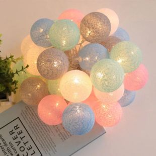 20 Leds Cotton Balls Lights LED Fairy Garland Ball Light for