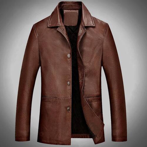 Winter Classical Motorcycle Business Soft Leather Jackets Me