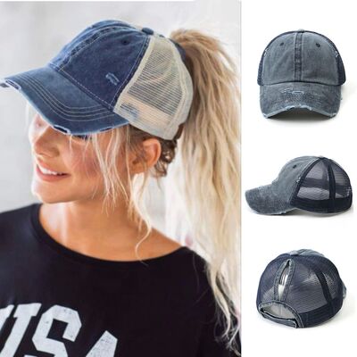 Vintage tail Baseball Cap Women Adjustable Snapback Hat Mesh
