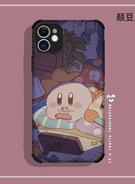 星之卡比手机壳iPhone11适用12 Pro苹果XS MAXR皮纹8P红米K40动漫