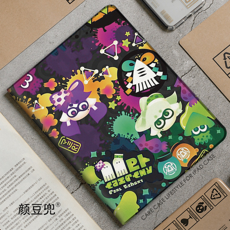 Splatoon喷射战士ipad10.2适用air4/5保护套matep pro11笔槽mini6