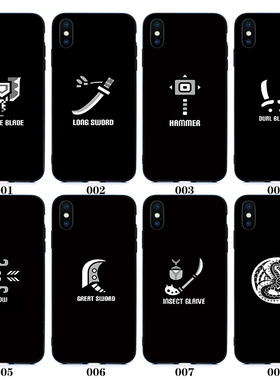 怪物猎人 太刀12盾斧11Pro重弩XR适用SE苹果XSMAX手机壳8p华为P40